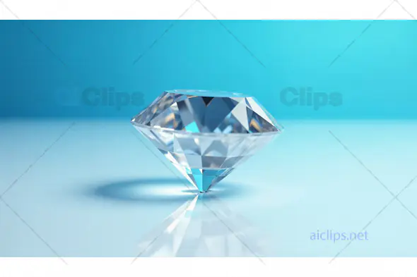 Brilliant Diamond on Blue Background