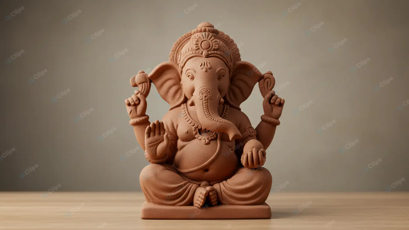 Terracotta Ganesha in Meditative Pose