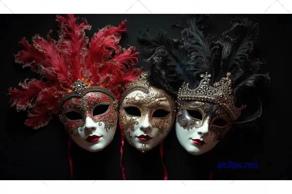 Elegant Venetian Masquerade Masks