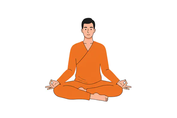 Zen Monk Vector Illustration