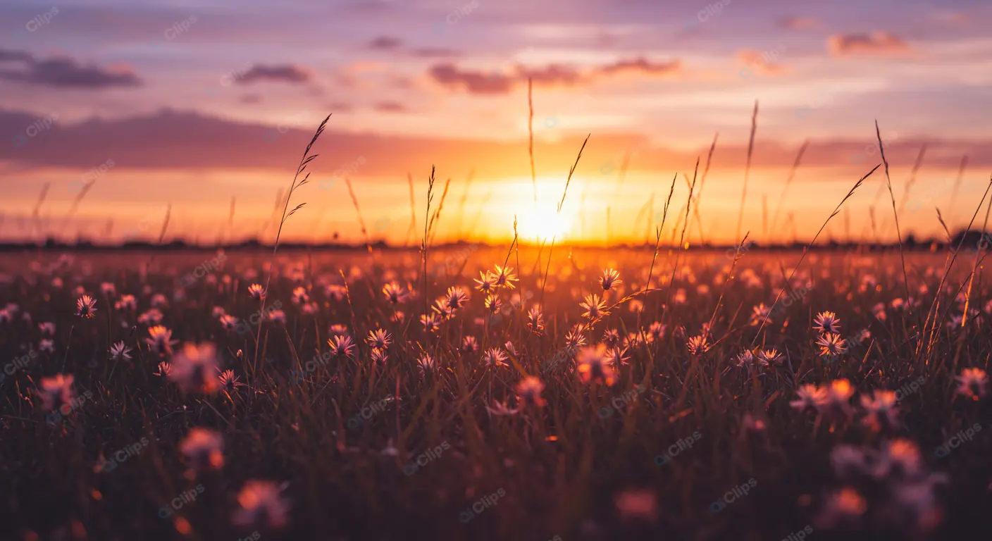 Golden Hour Wildflower Meadow