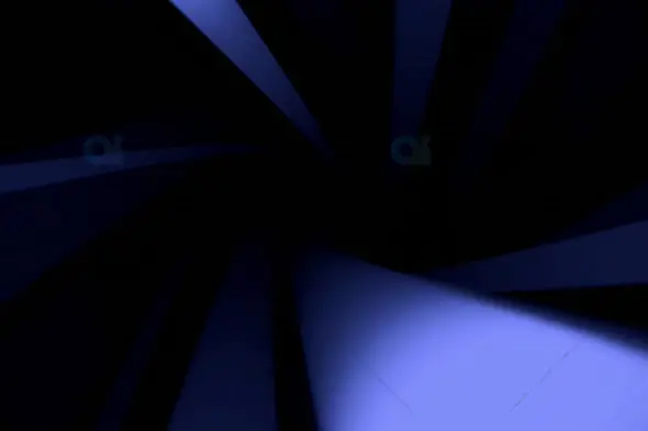 Abstract Dark Blue Tunnel with Rotating Light Beams