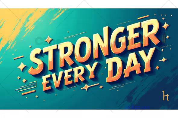 Stronger Every Day Motivational Poster with Energetic Design