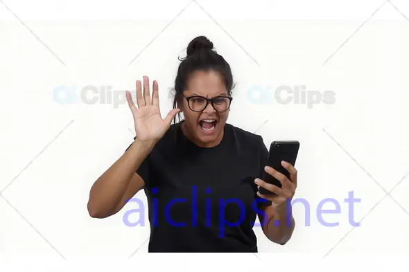 Angry Woman Yelling at Smartphone