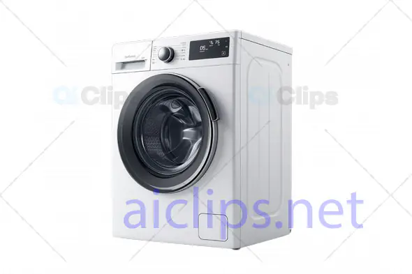 3D Front-Load Washing Machine with LED Display and Control Dial