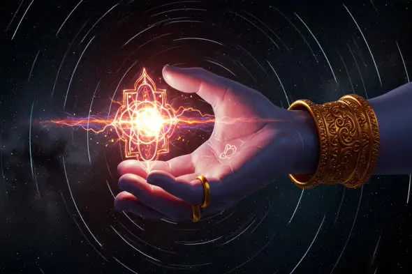Divine Energy in Cosmic Hand