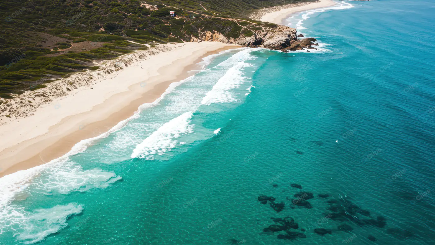 Pristine Coastal Aerial View
