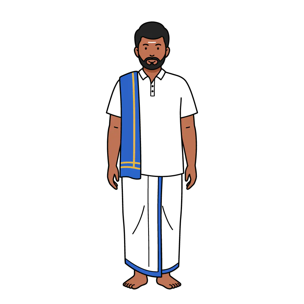 South Indian Traditional Attire Vector