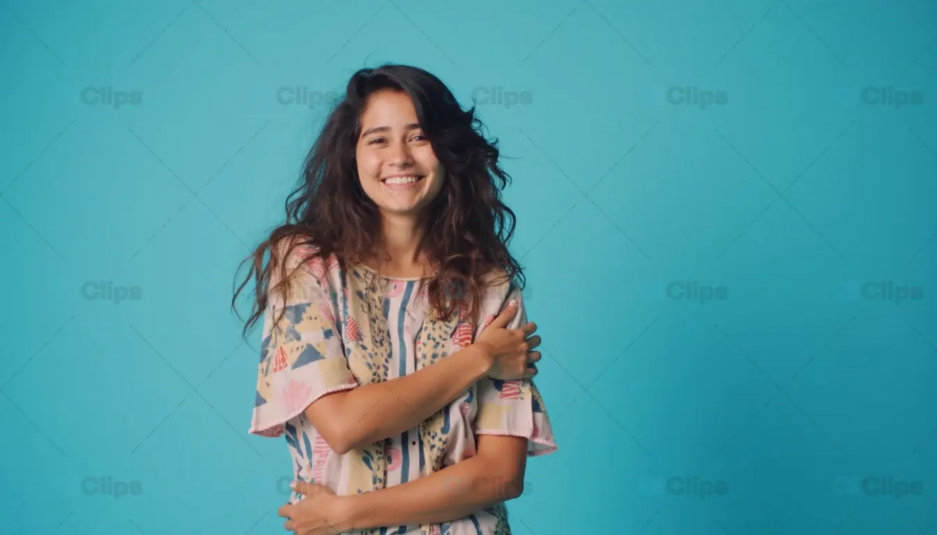 Smiling Young Woman with Casual Style