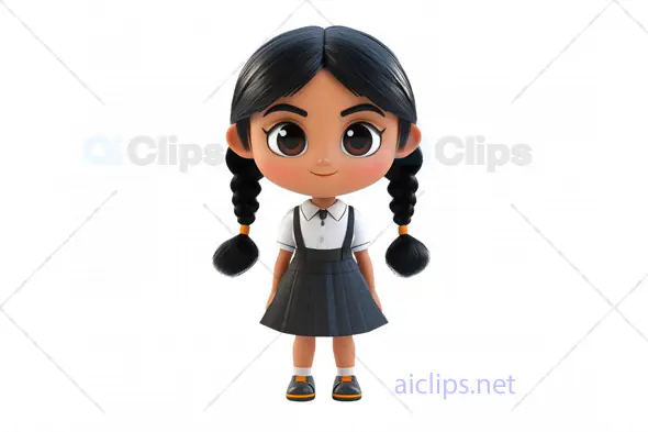 3D Indian Schoolgirl Avatar in Uniform