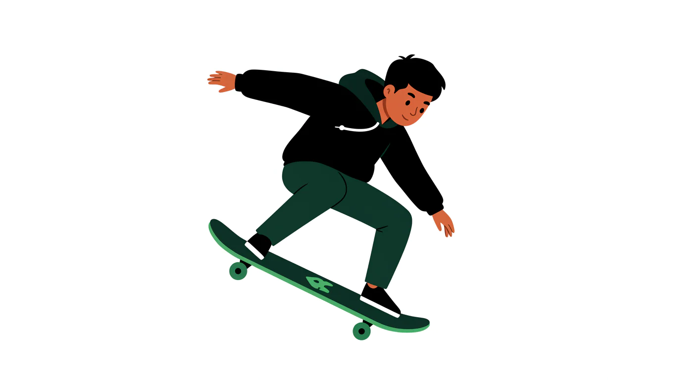 Dynamic Skateboarder Vector Illustration