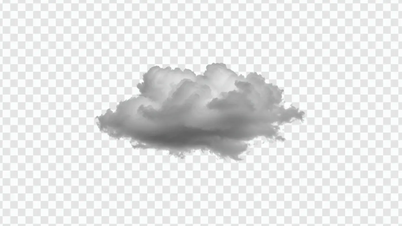Realistic Gray Cumulus Cloud Formation PNG