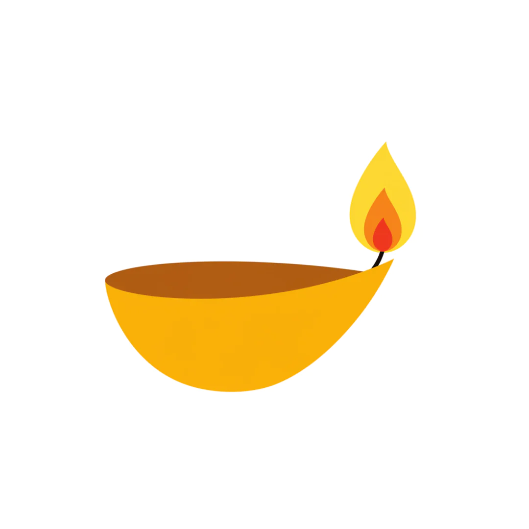 Minimalist Diya Lamp Vector