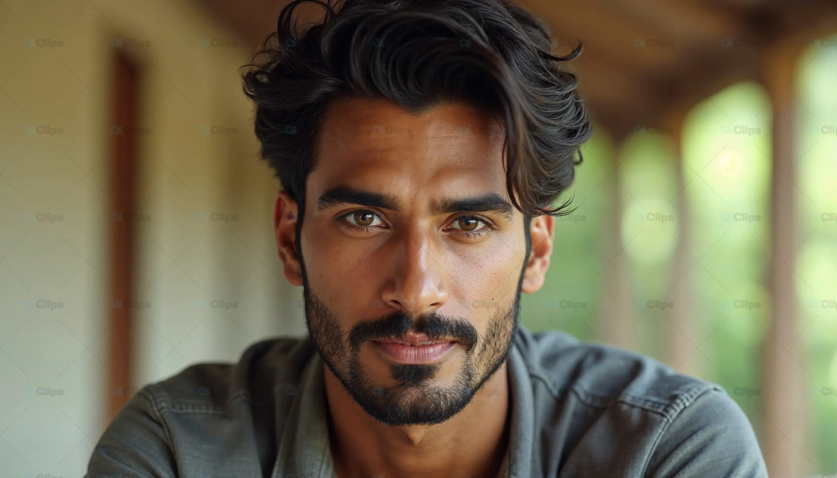 Portrait of a Handsome Young Man with Intense Gaze