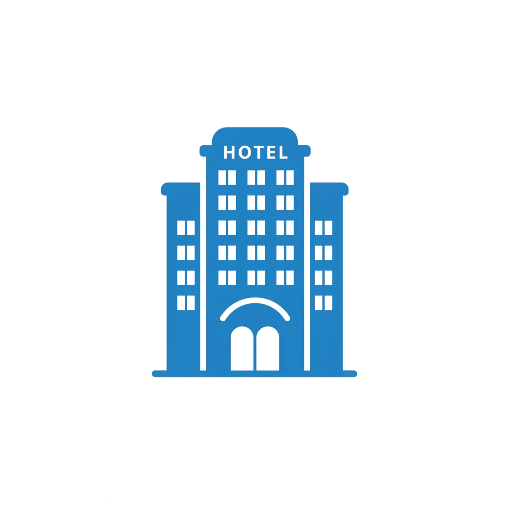 Elegant Blue Hotel Icon