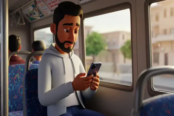 Commuter's Digital Distraction