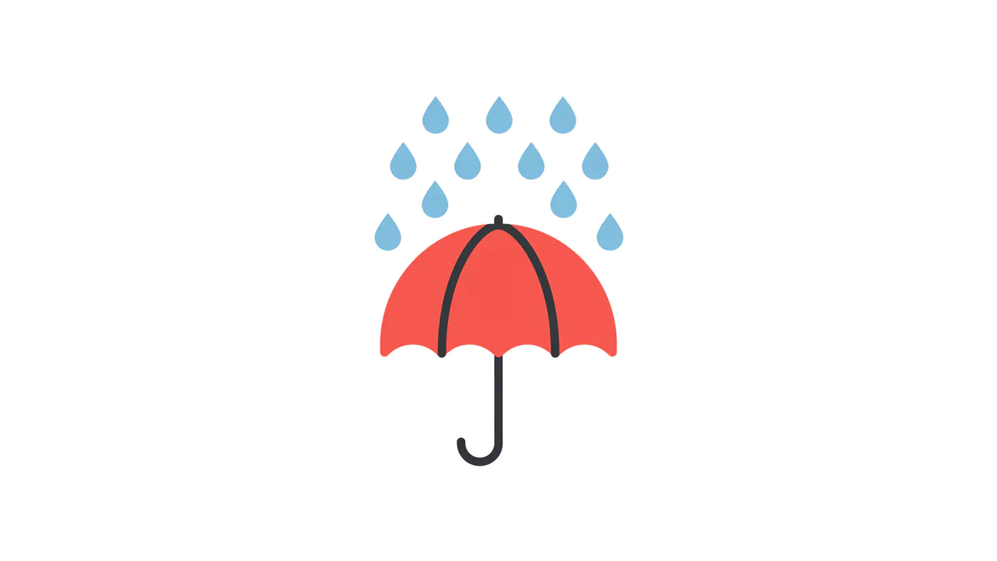 Flat Rainy Umbrella Icon
