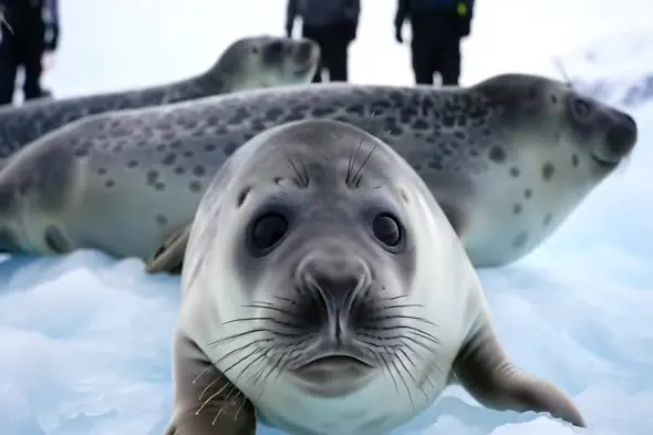 Curious Seal Pup on Arctic Ice