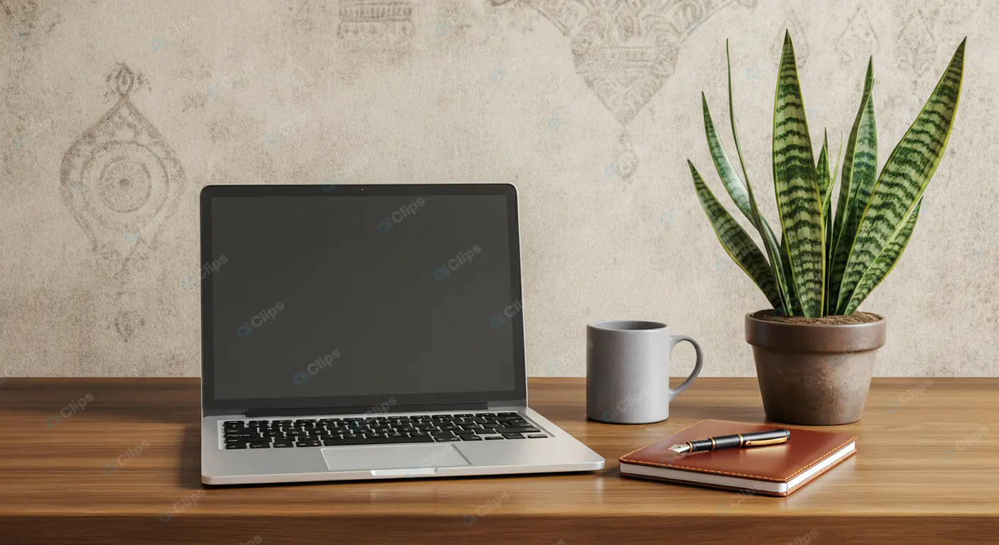 Contemporary Workspace with Botanical Accent