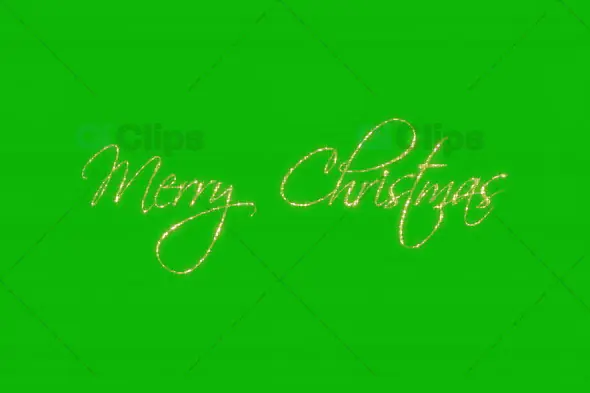 Merry Christmas Sparkling Text Animation on Green Screen