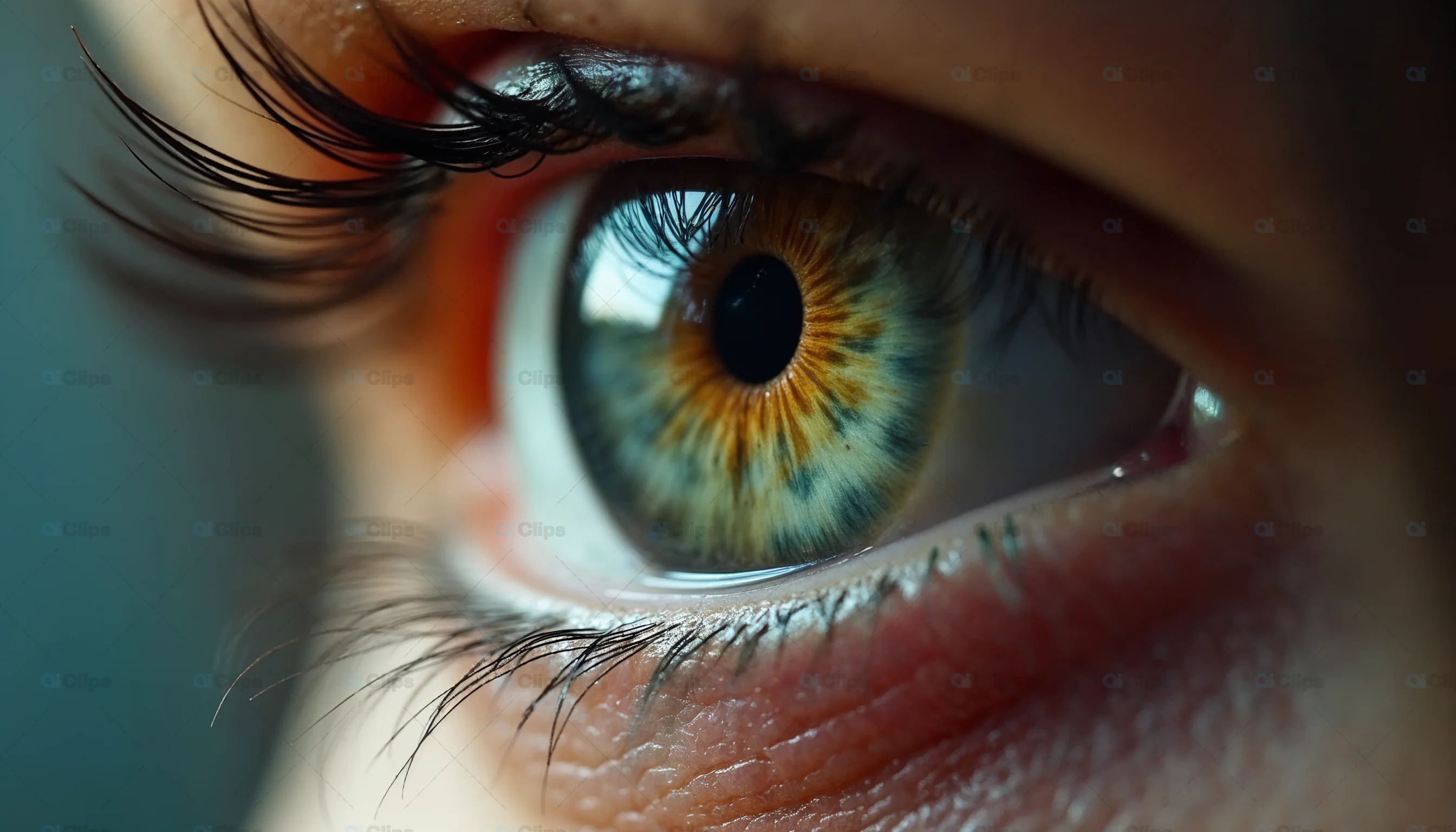 Close-Up of Human Eye with Vivid Iris