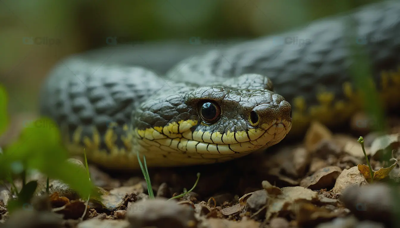 Close-Up of Snake in Natural Habitat