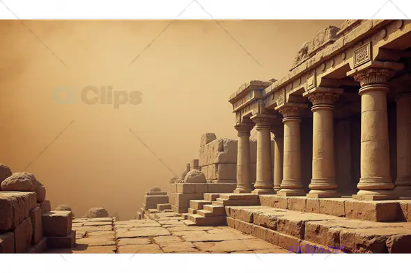 Ancient Stone Temple in Desert
