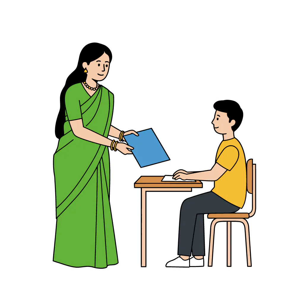 Indian Classroom Scene Vector