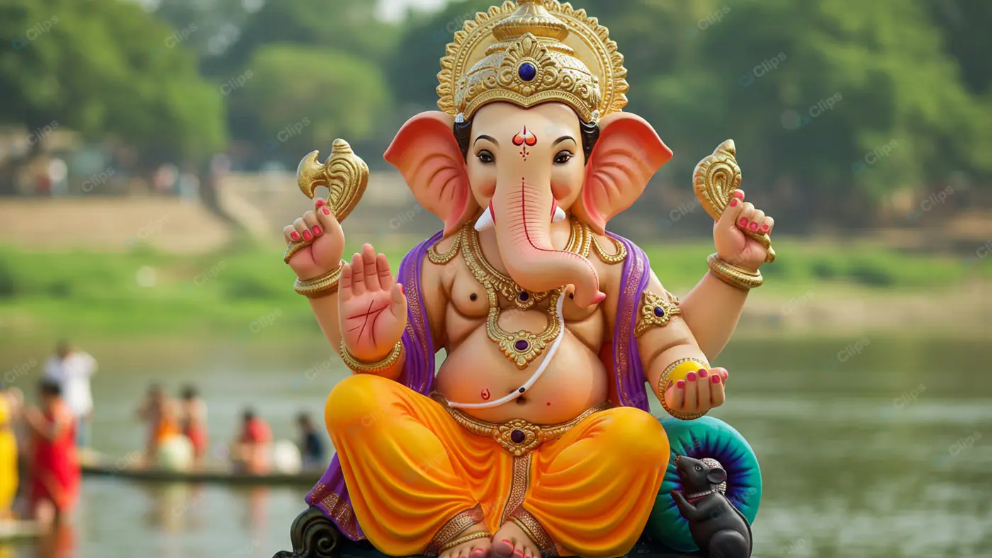 Ganesha's Riverside Blessing