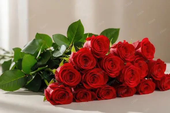 Radiant Bouquet of Fresh Red Roses