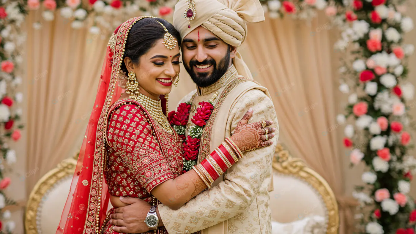 Blissful Indian Wedding Portrait