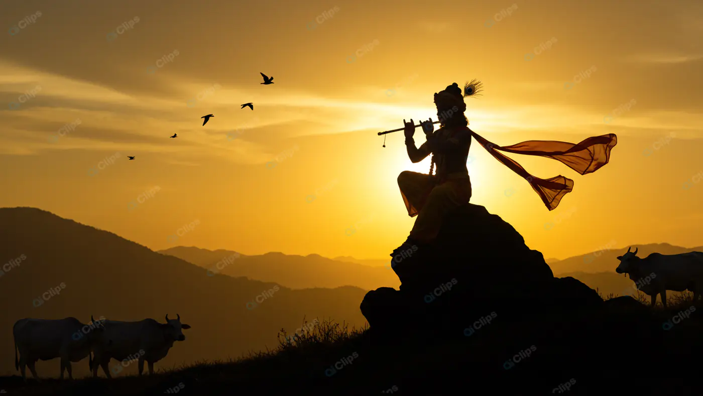 Krishna's Melody at Sunset
