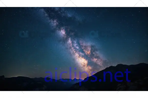 Milky Way Galaxy Over Mountains