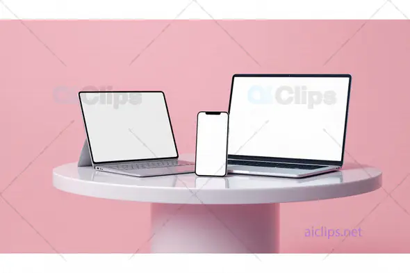 Mockup of Laptop, Tablet, and Smartphone