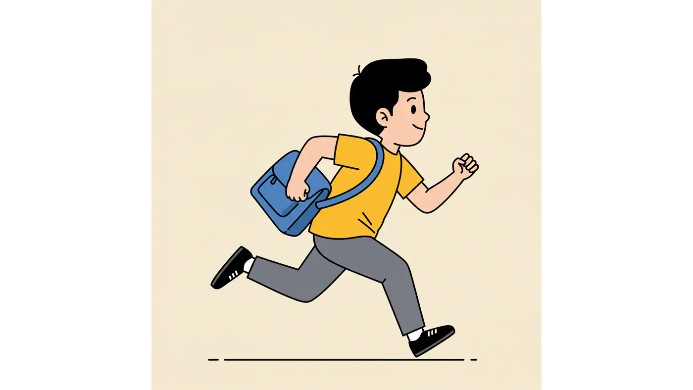 Running Student Vector Graphic