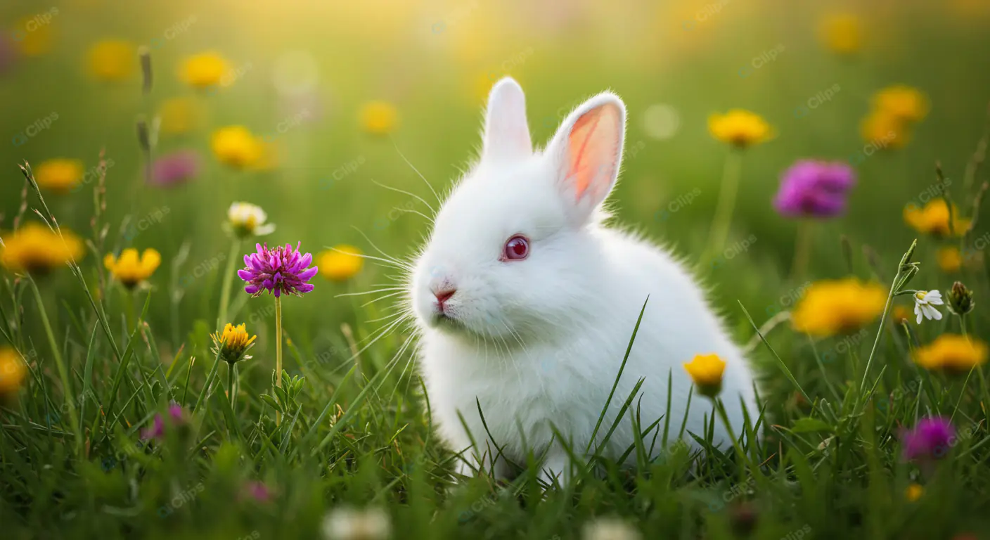 Enchanting Bunny in Wildflower Meadow
