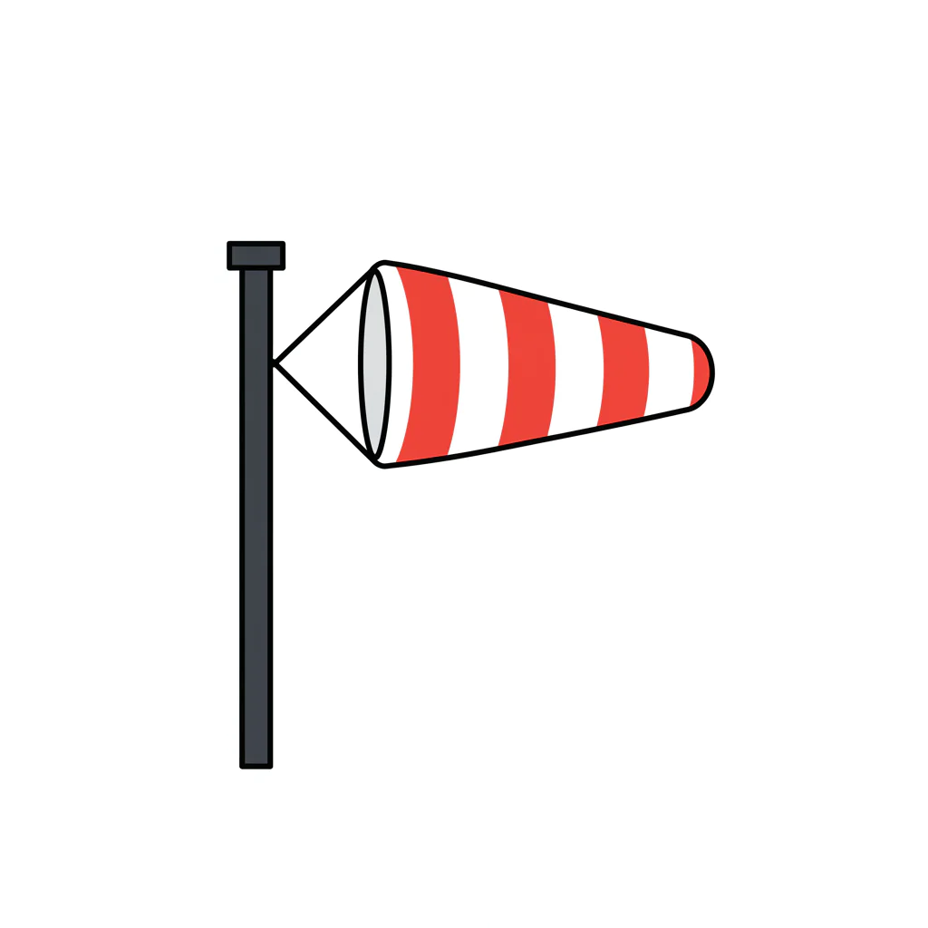 Striped Wind Sock Icon