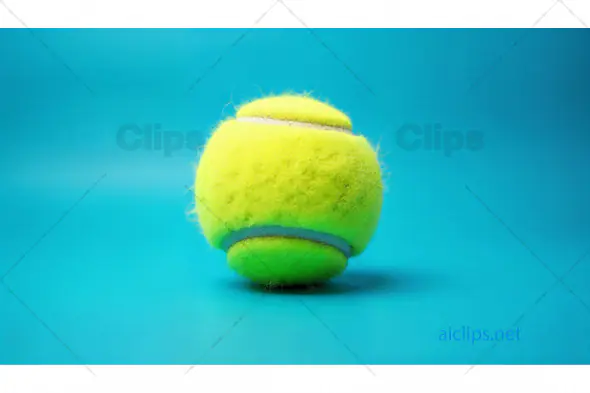Tennis Ball on Blue Background