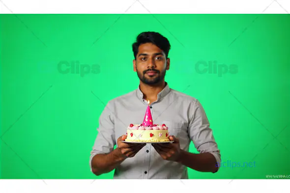 Man Holding Birthday Cake