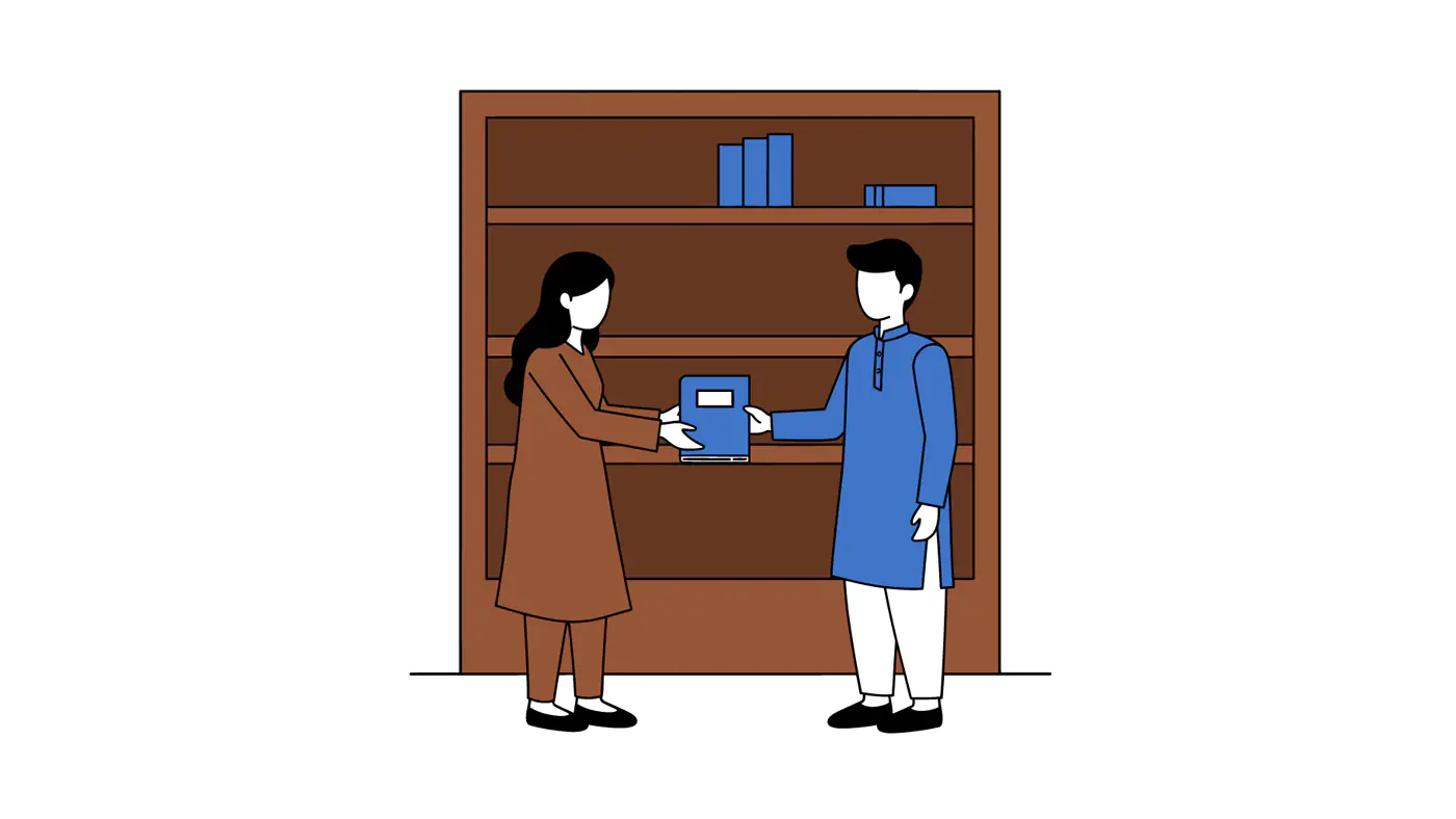 Bookstore Exchange Vector Graphic