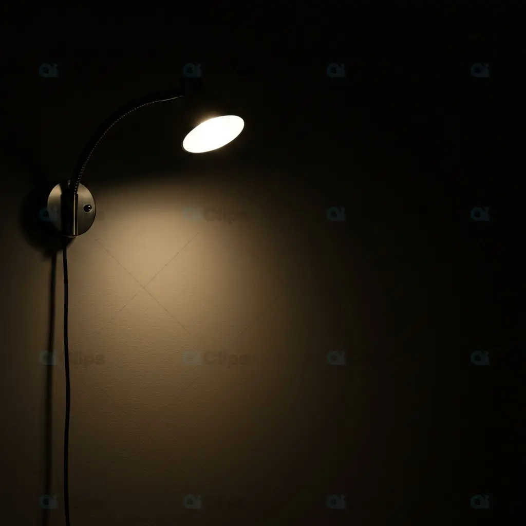 Wall-Mounted Reading Lamp Mockup with Warm Glow