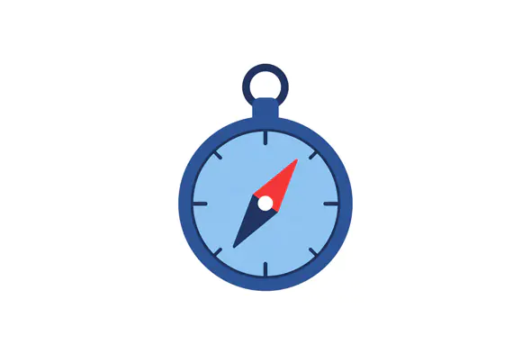 Navy Blue Compass Icon