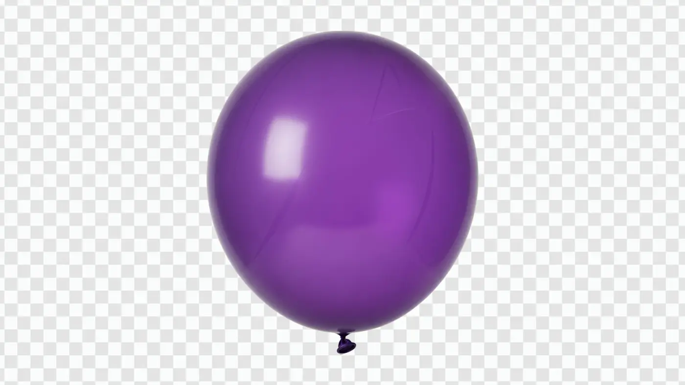 Vibrant Shiny Purple Celebration Party Balloon Clipart PNG