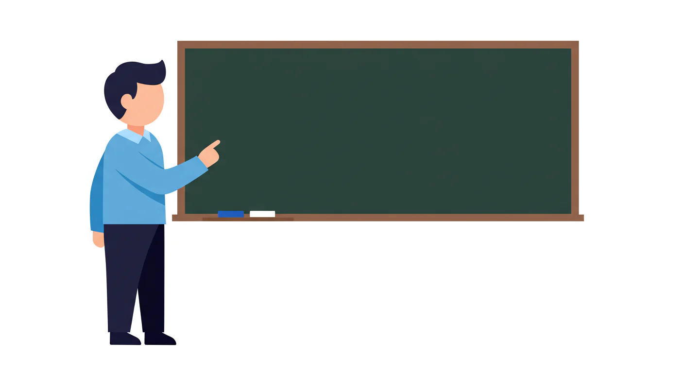 Educator at Chalkboard Vector