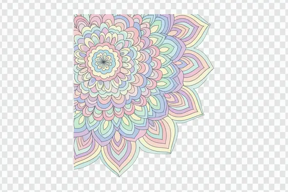 Intricate Pastel Floral Mandala Illustration Clipart PNG