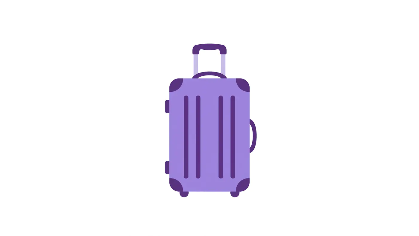 Purple Rolling Suitcase Icon