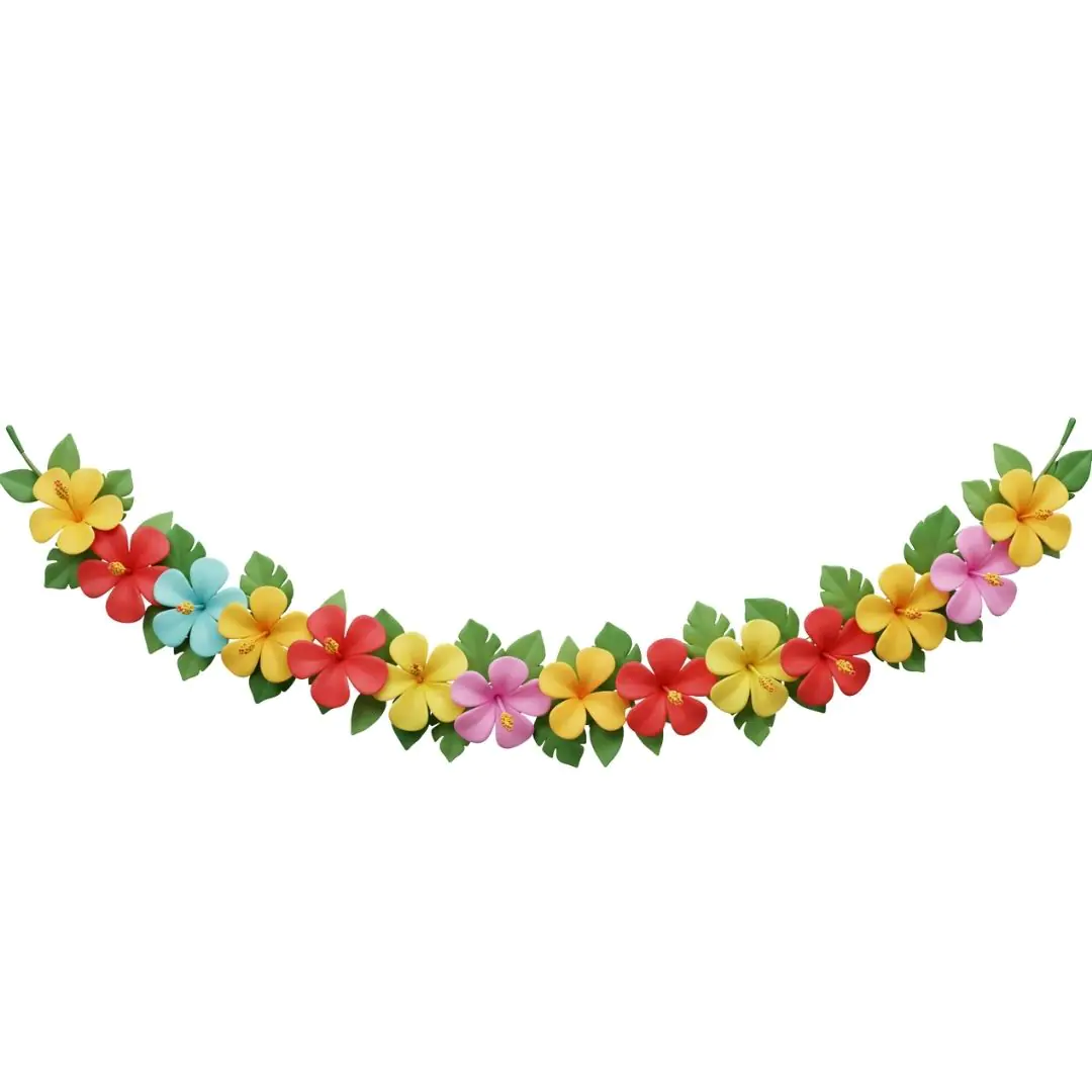 Colorful 3D Flower Garland Curved Decorative Element
