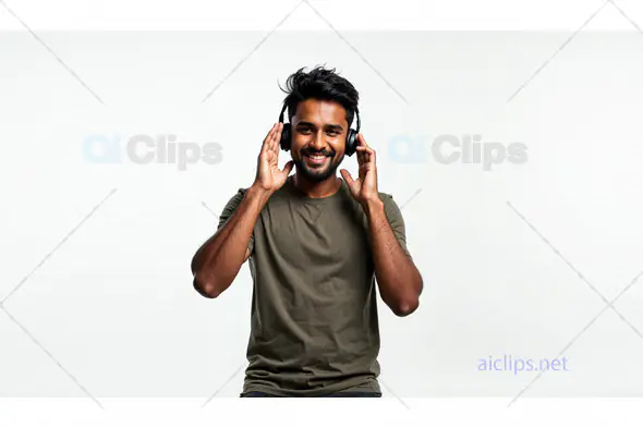 Happy Man Listening to Music with Headphones 1