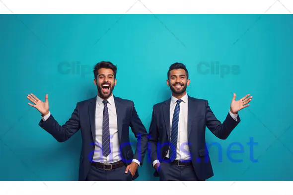 Happy Businessmen in Suits