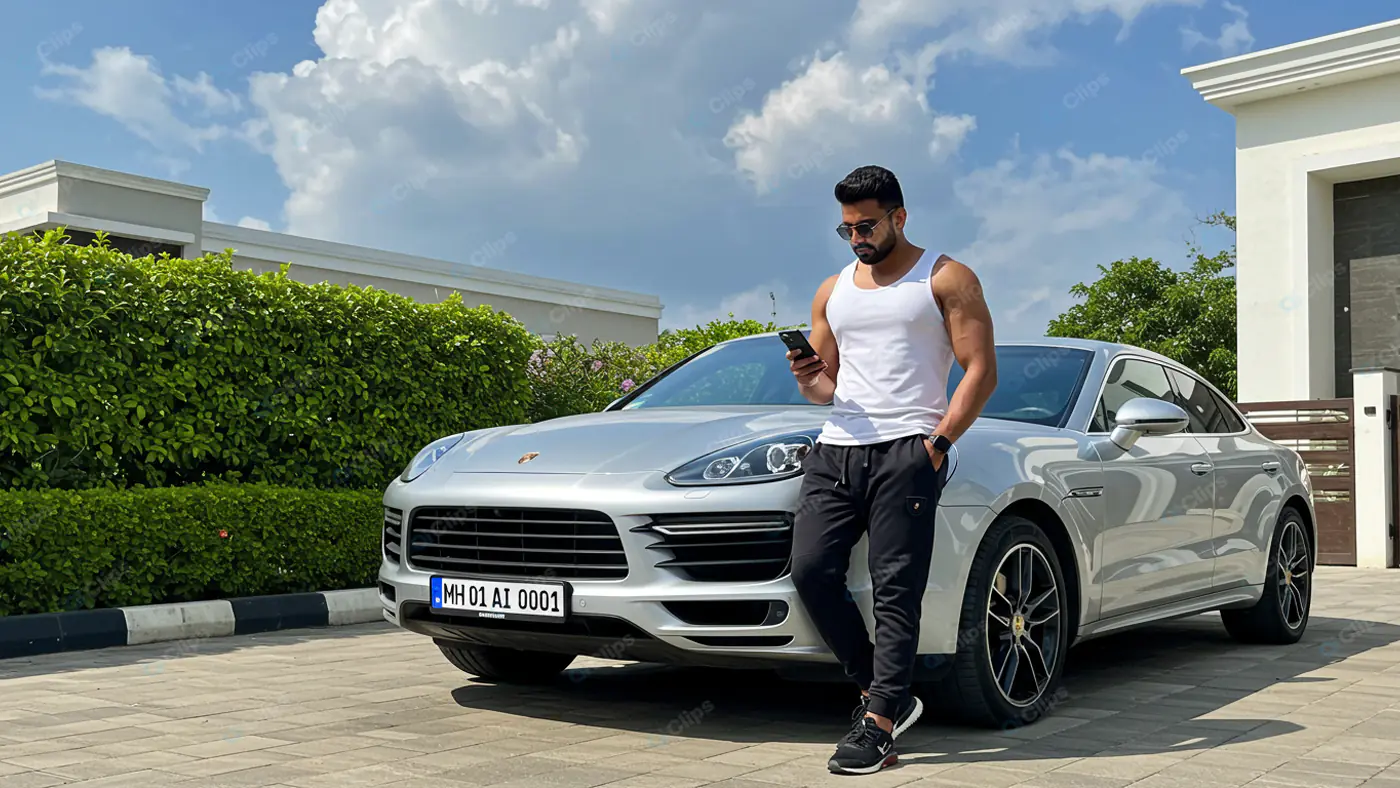 Luxurious Lifestyle: Man with Porsche